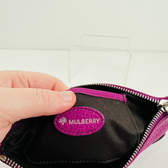 Mulberry Somerset Pochette Purple Grained Leather Small Wristlet Shoulder Bag - Picture 14 of 16